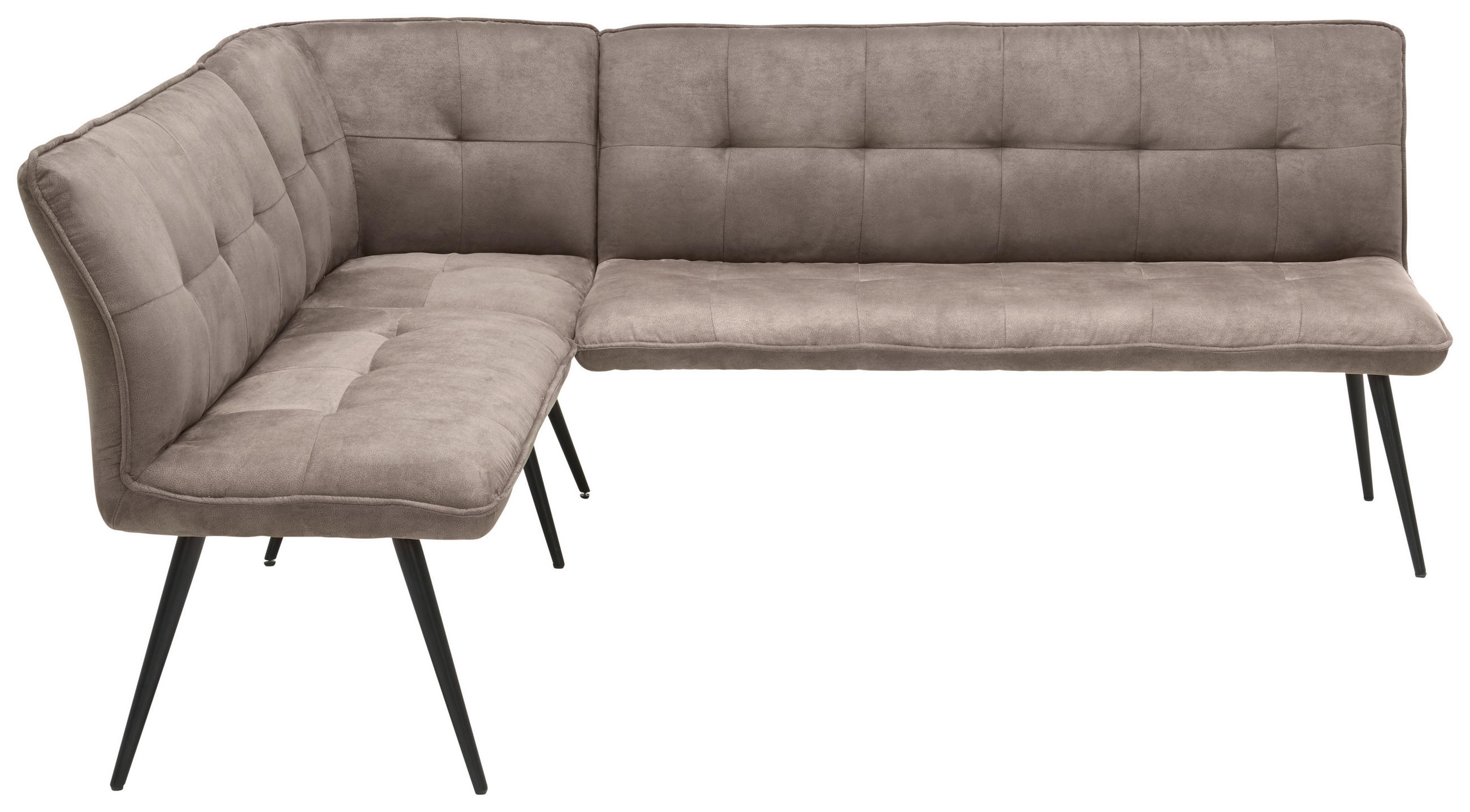 ECKBANK 170/210 cm Mikrofaser Braun, Schwarz   - Schwarz/Braun, Design, Textil/Metall (170/210cm) - Hom`in