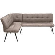 ECKBANK 170/210 cm  in Braun, Schwarz  - Schwarz/Braun, Design, Textil/Metall (170/210cm) - Hom`in