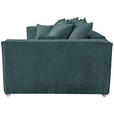 BIGSOFA in Flachgewebe Blau  - Chromfarben/Blau, KONVENTIONELL, Textil/Metall (256/68/122cm) - Carryhome