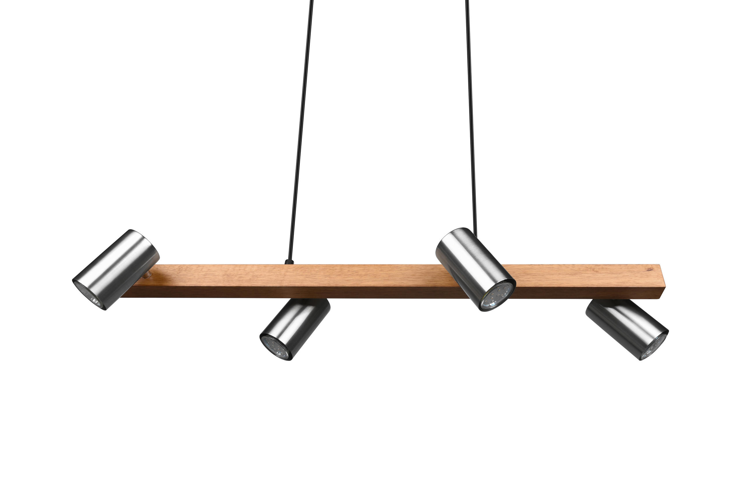 PENDELLEUCHTE Marley 80/20/150 cm   - Nickelfarben, LIFESTYLE, Holz/Metall (80/20/150cm) - Trio Leuchten