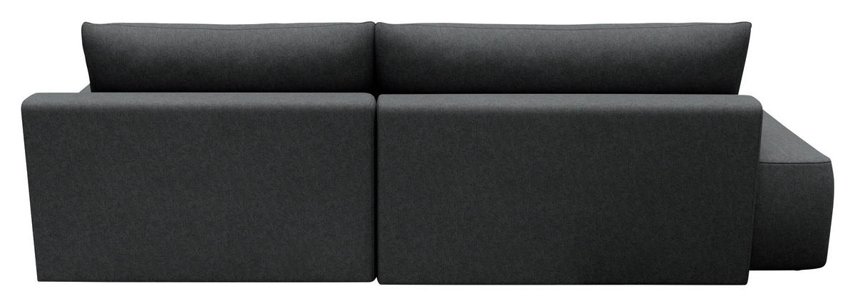 ECKSCHLAFSOFA in Struktur Graphitfarben  - Schwarz/Graphitfarben, Modern, Kunststoff/Textil (253/167cm) - Trendmanufaktur
