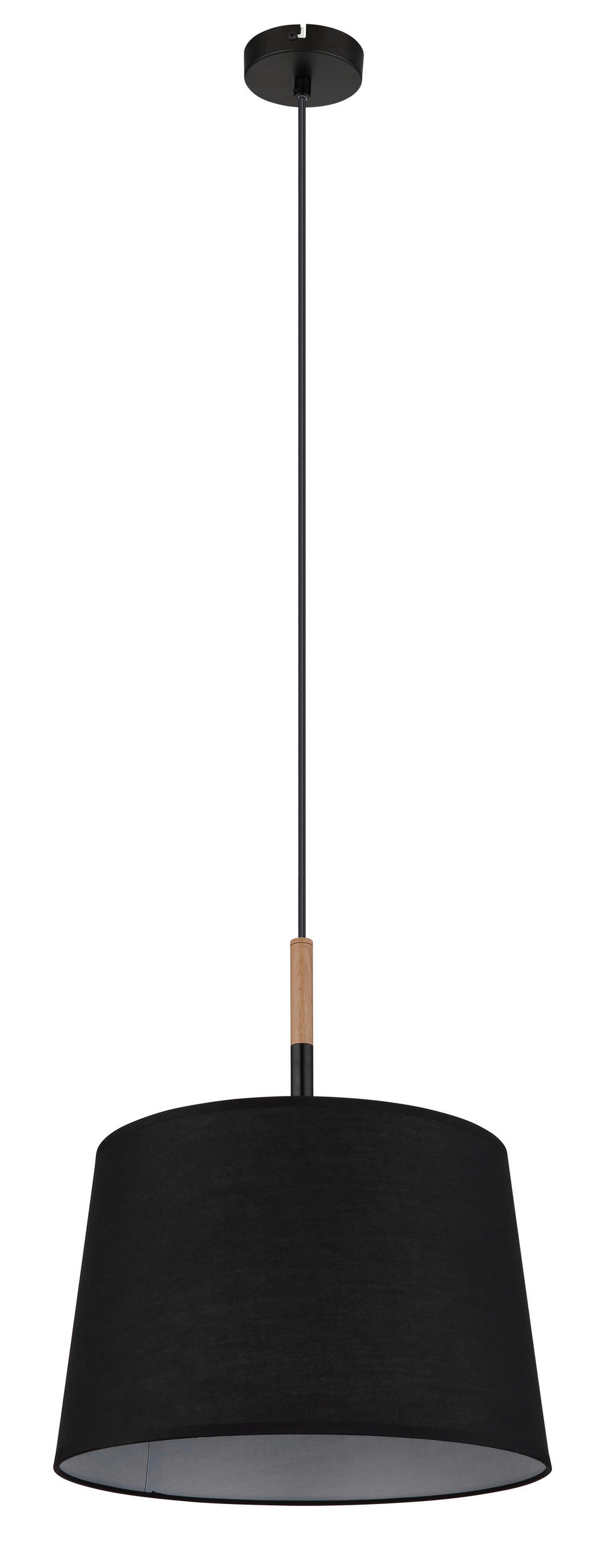HÄNGELEUCHTE 38/120 cm   - Schwarz/Naturfarben, Basics, Holz/Textil (38/120cm) - Globo
