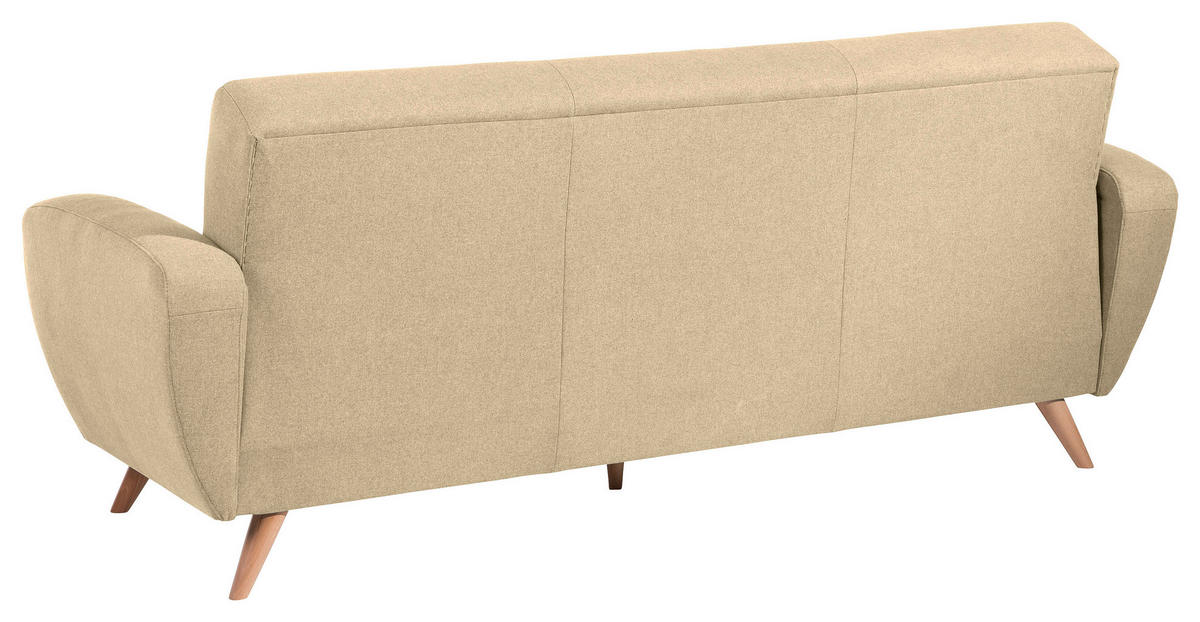 3-SITZER-SOFA Samt, Velours Beige  - Beige/Naturfarben, Design, Holz/Textil (208/85/82cm) - Max Winzer