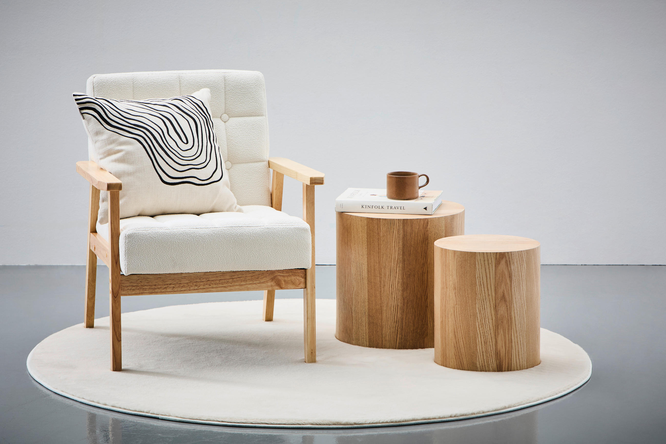 BEISTELLTISCHSET rund Eichefarben  - Eichefarben, Trend, Holzwerkstoff (30-38/30-38/34-39cm) - Xora