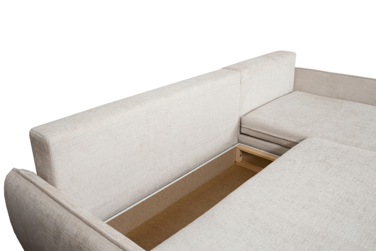 ECKSOFA in Chenille Perlmutt  - Buchefarben/Perlmutt, Konventionell, Holz/Textil (244/163cm) - Carryhome