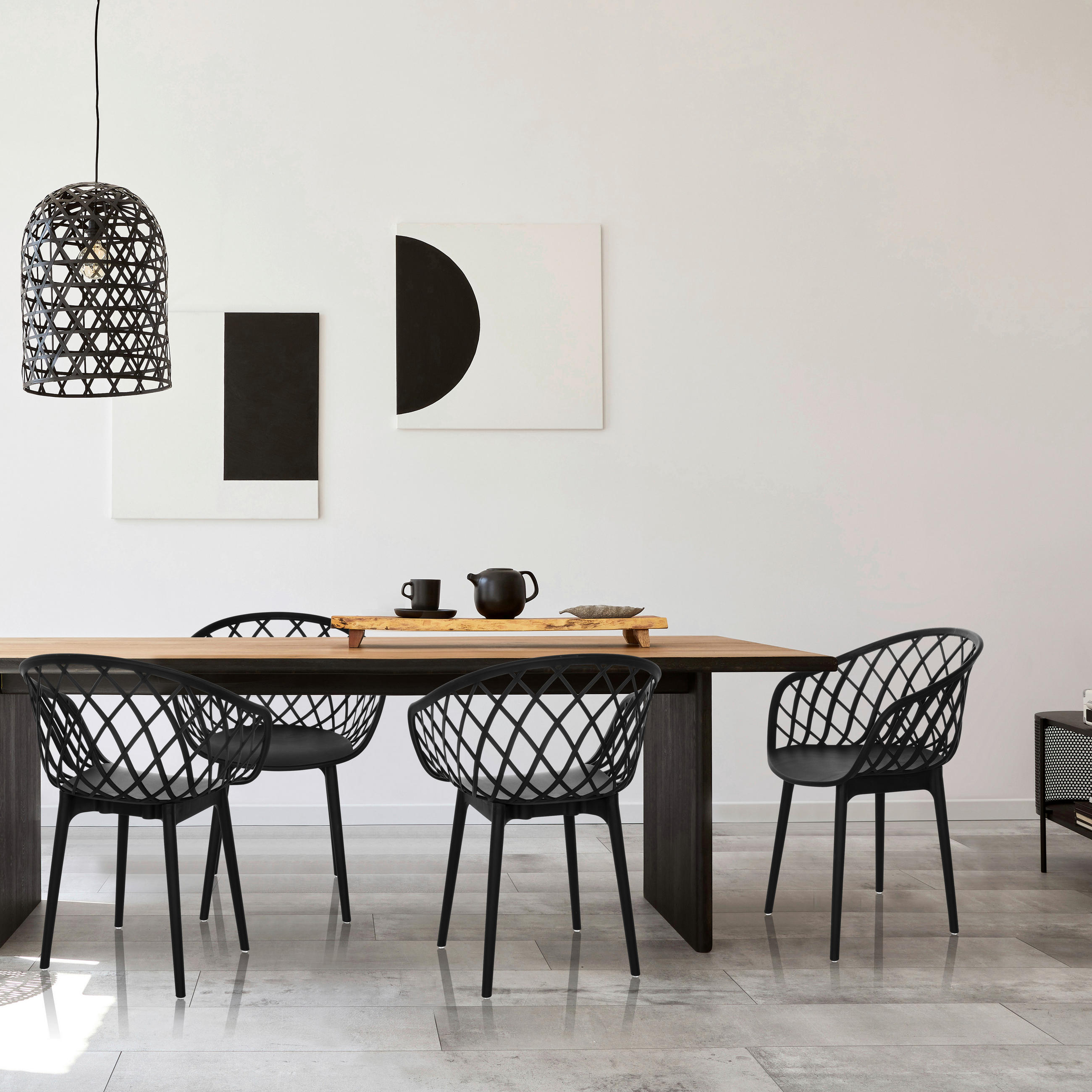 BESÖKSSTOL  i svart  - svart, Basics, plast (57/76/53cm) - MID.YOU