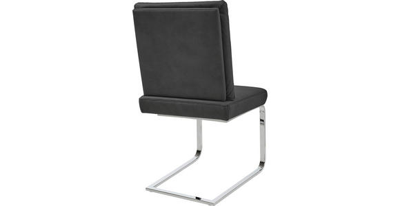 SCHWINGSTUHL in Stahl Mikrofaser - Chromfarben/Anthrazit, Design, Textil/Metall (46/92/60cm) - Dieter Knoll