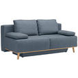 BOXSPRINGSOFA Carla  mit Stoffauswahl, Rücken echt Blau, Grau  - Blau/Grau, Design, Holz/Textil (203/97/107cm) - Dieter Knoll