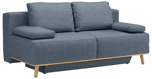 BOXSPRINGSOFA Carla  mit Stoffauswahl, Rücken echt Blau, Grau  - Blau/Grau, Design, Holz/Textil (203/97/107cm) - Dieter Knoll