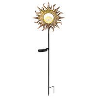 SOLÁRNÍ SVÍTIDLO 24.2/24.2/81.5 cm - černá/rezavá, Basics, kov/plast (24.2/24.2/81.5cm) - Globo