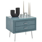 NACHTSCHRANK 60/50,5/45,5 cm  - Türkis/Chromfarben, KONVENTIONELL, Textil/Metall (60/50,5/45,5cm) - Dieter Knoll