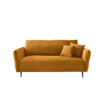 3-SITZER-SOFA in Cord Goldfarben  - Goldfarben/Schwarz, Design, Textil/Metall (201/97/102cm) - Livetastic