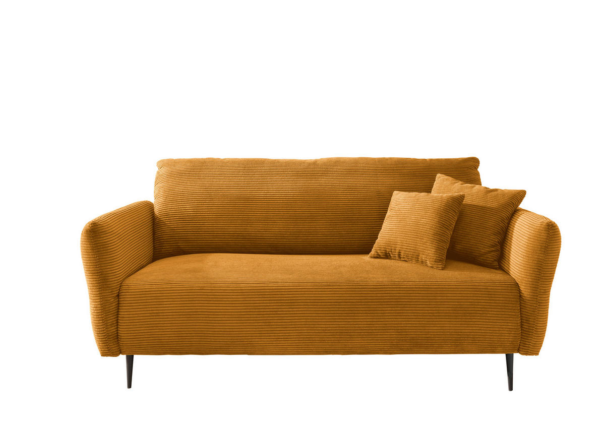 SITZGARNITUR in Cord Goldfarben  - Goldfarben/Schwarz, Design, Textil/Metall - Livetastic