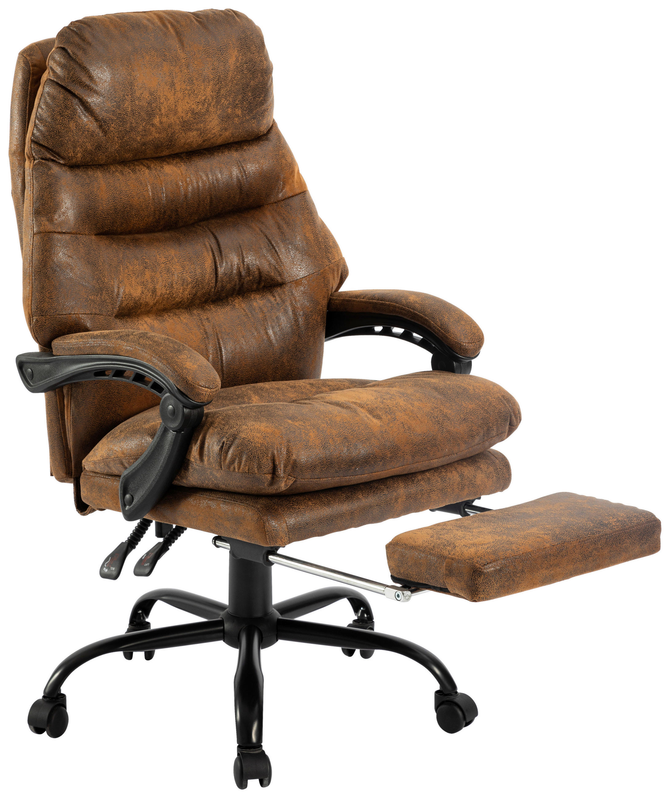 CHEFSESSEL Mikrofaser Braun, Schwarz  - Schwarz/Braun, MODERN, Kunststoff/Textil (64/114-122/72cm) - MID.YOU