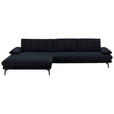 ECKSOFA  in Chenille Schwarz  180/310 cm  - Schwarz, Design, Textil/Metall (180/310cm) - Dieter Knoll