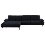 ECKSOFA  in Chenille Schwarz  180/310 cm  - Schwarz, Design, Textil/Metall (180/310cm) - Dieter Knoll
