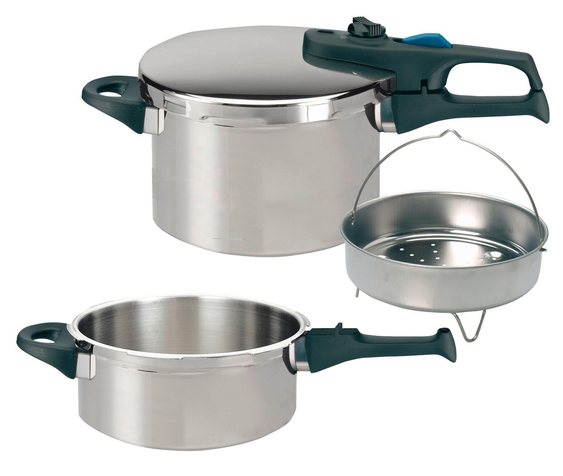SCHNELLKOCHTOPF 6 und 3 L  - Edelstahlfarben, KONVENTIONELL, Metall (6,0l) - ELO
