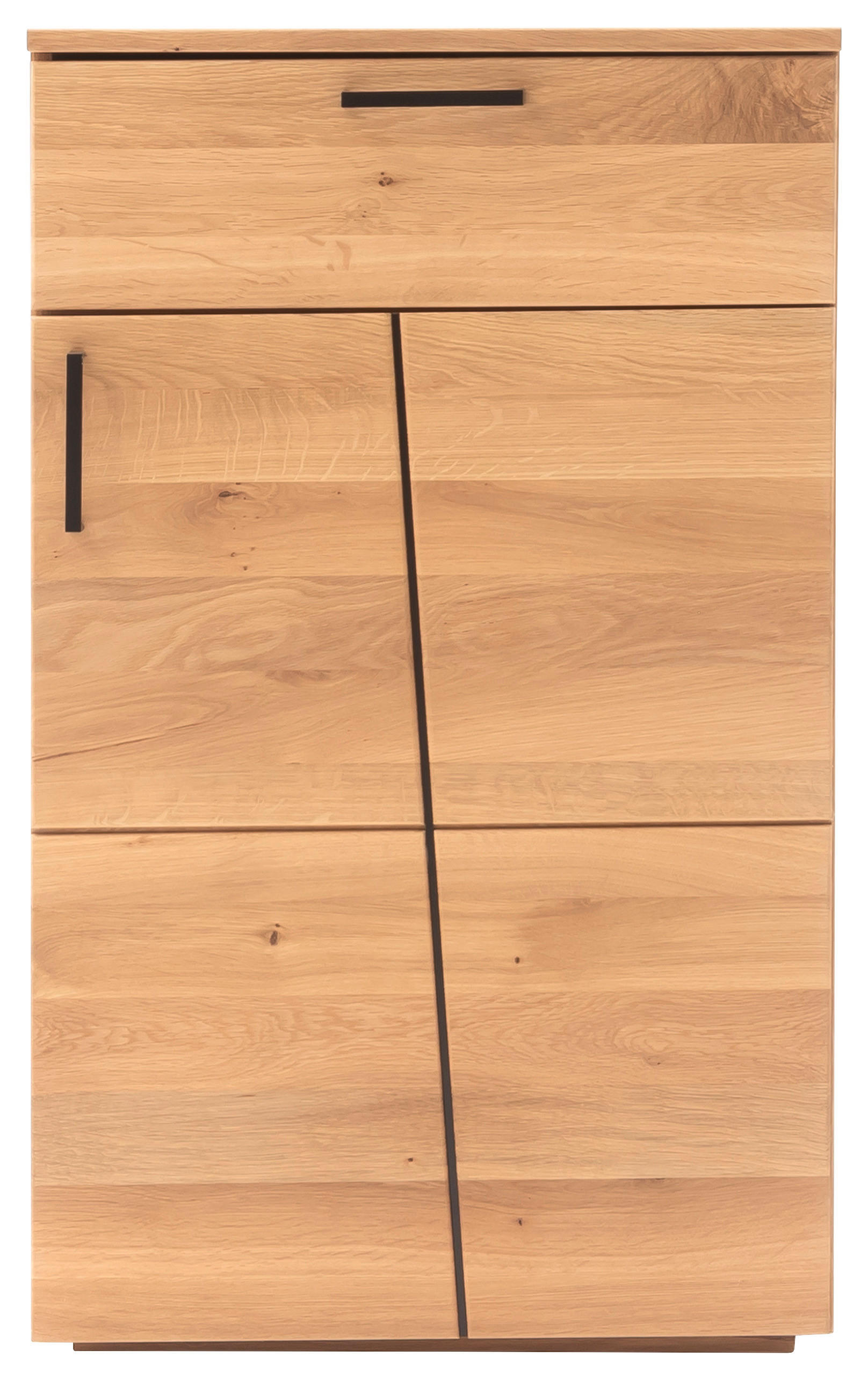 SCHUHSCHRANK Asteiche teilmassiv Eichefarben  - Eichefarben/Schwarz, Natur, Holz/Holzwerkstoff (60/101/40cm)
