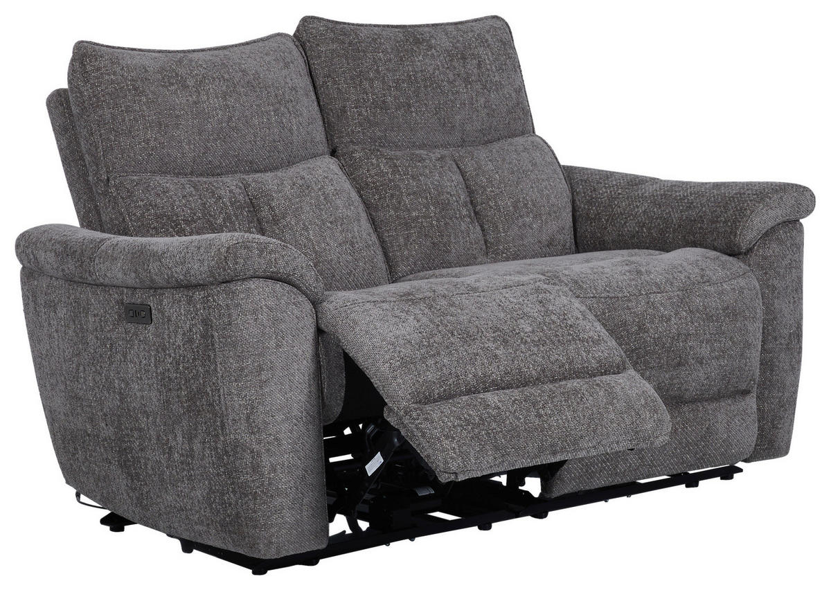 2-SITS SOFFA i trä, metall, textil grå  - grå, Modern, metall/trä (160/96,5/102cm)