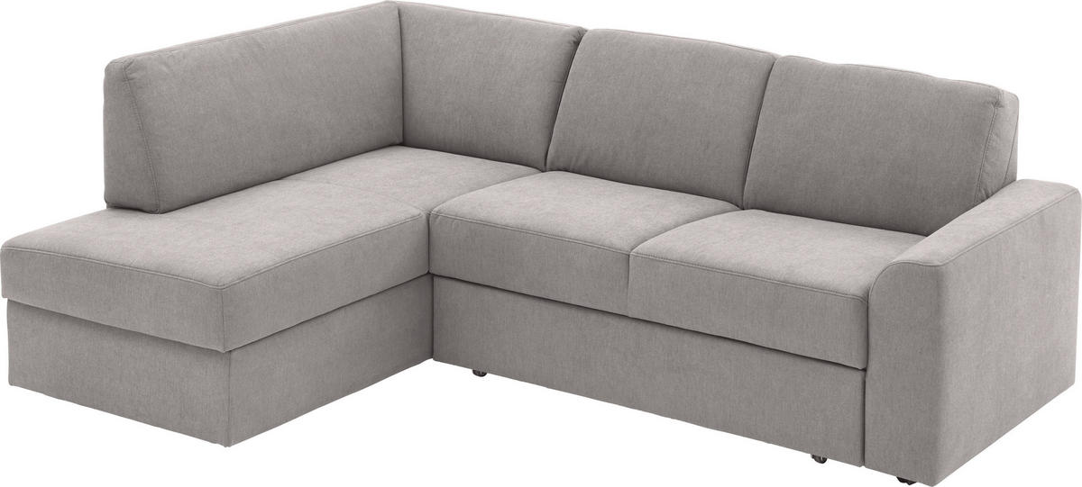 ECKSOFA in Webstoff Grau  - Schwarz/Grau, KONVENTIONELL, Kunststoff/Textil (165/224cm) - Xora