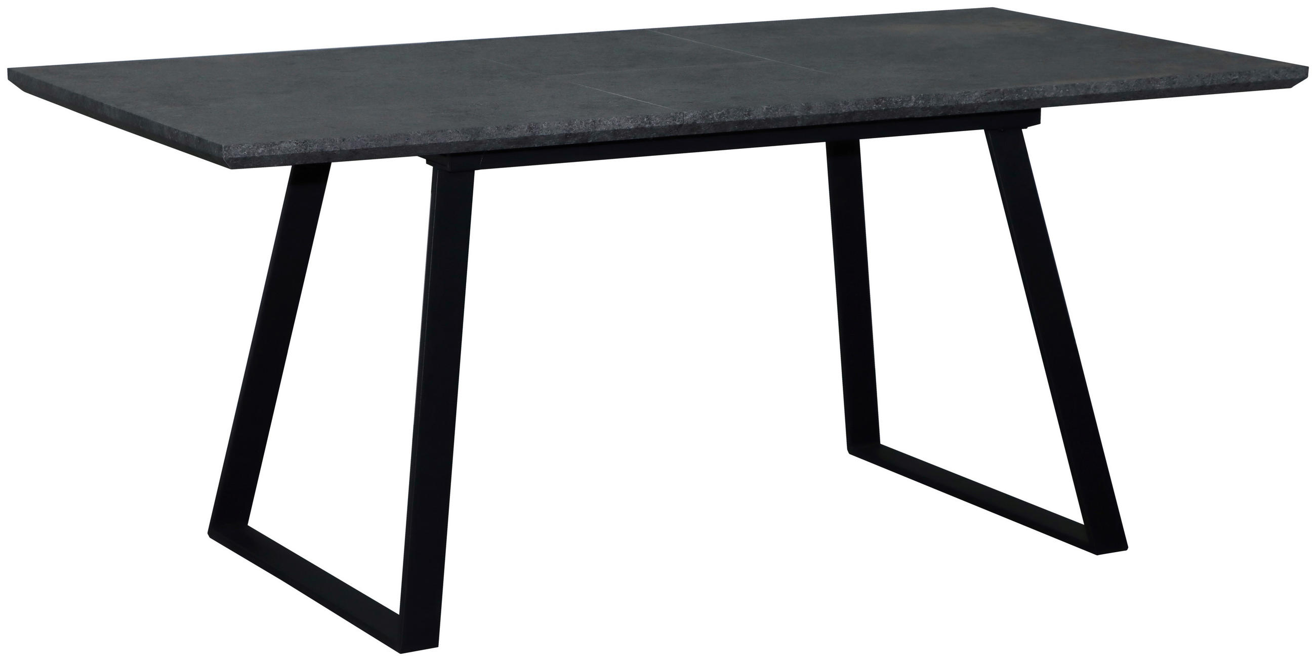ESSTISCH Grau, Schwarz rechteckig  ausziehbar  - Schwarz/Grau, Design, Holzwerkstoff/Metall (140-180/90/76cm) - Carryhome