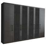 DREHTÜRENSCHRANK 300/216/58 cm 6-türig Graphitfarben  - Schwarz/Graphitfarben, Design, Glas/Holzwerkstoff (300/216/58cm) - Novel
