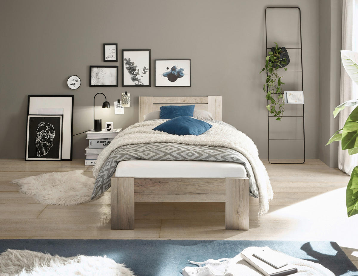 BETT 90/200 cm  in Eiche San Remo  - Eiche San Remo, KONVENTIONELL (90/200cm) - Boxxx