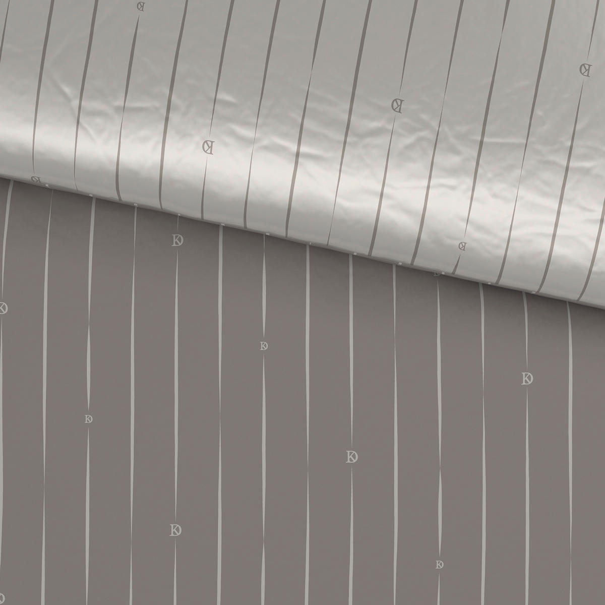 WENDEBETTWÄSCHE STRIPES DK Satin 155/220 cm  - Silberfarben, Design, Textil (155/220cm) - Dieter Knoll