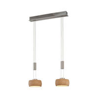 LED-HÄNGLAMPA Shine-Wood 65/21/150 cm  - Natur, metall/trä (65/21/150cm) - Fischer & Honsel