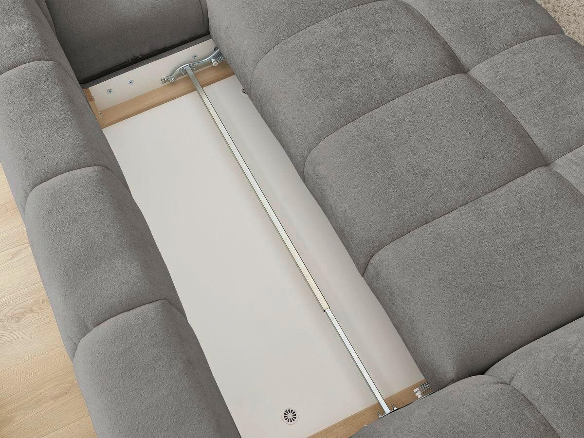 ECKSCHLAFSOFA EVEREST  mit Rücken echt, Armteil links, Armteil rechts Struktur Dunkelgrau  - Dunkelgrau/Schwarz, MODERN, Kunststoff/Textil (318/180cm) - Livetastic