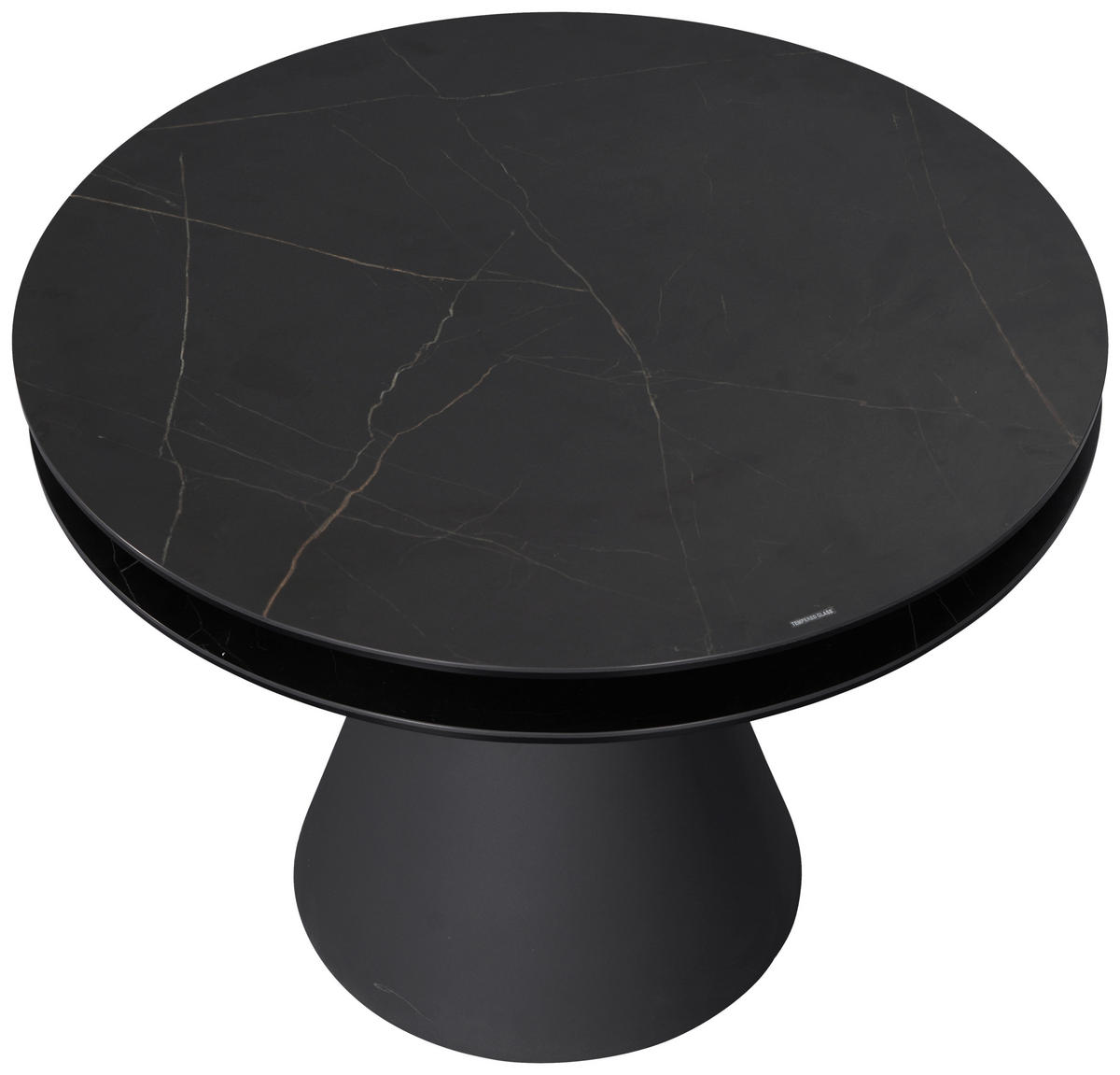 COUCHTISCH ESG 73,5-103,5/73,5/40 cm rund Anthrazit, Schwarz  - Anthrazit/Schwarz, Design, Glas/Keramik (73,5-103,5/73,5/40cm) - Dieter Knoll