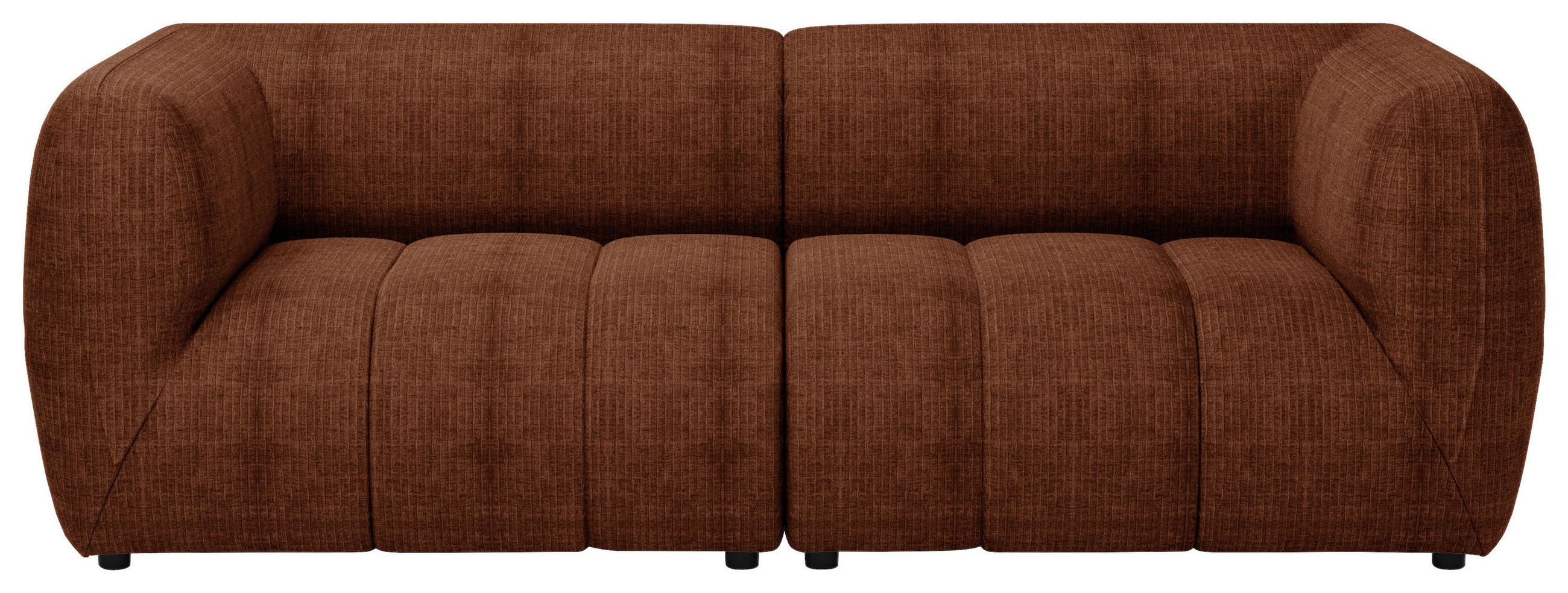 SOFA Struktur Terracotta  - Terracotta/Schwarz, Design, Holz/Textil (240/80/95cm) - MID.YOU