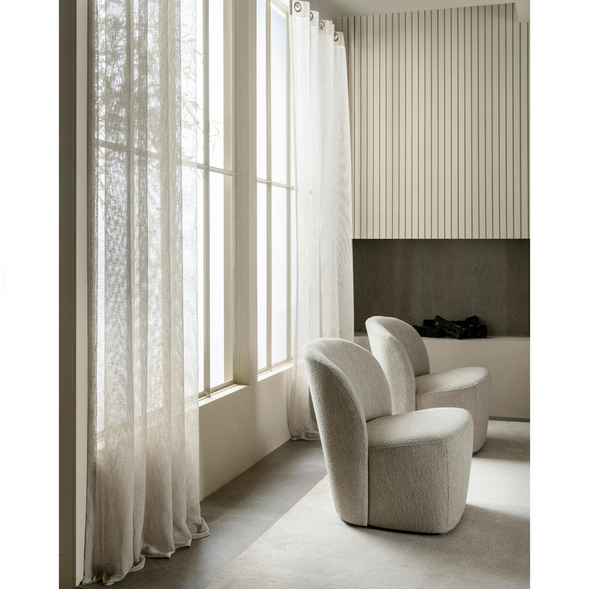 SESSEL in Bouclé Naturfarben  - Schwarz/Naturfarben, Design, Kunststoff/Textil (68/75/72cm) - Livetastic