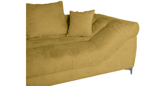 ECKSOFA Senfgelb Chenille - Chromfarben/Senfgelb, KONVENTIONELL, Textil/Metall (227/329cm) - Carryhome