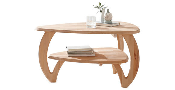 COUCHTISCH Kernbuche massiv 90/60/50 cm Freiform Buchefarben  - Buchefarben, KONVENTIONELL, Holz (90/60/50cm) - Linea Natura