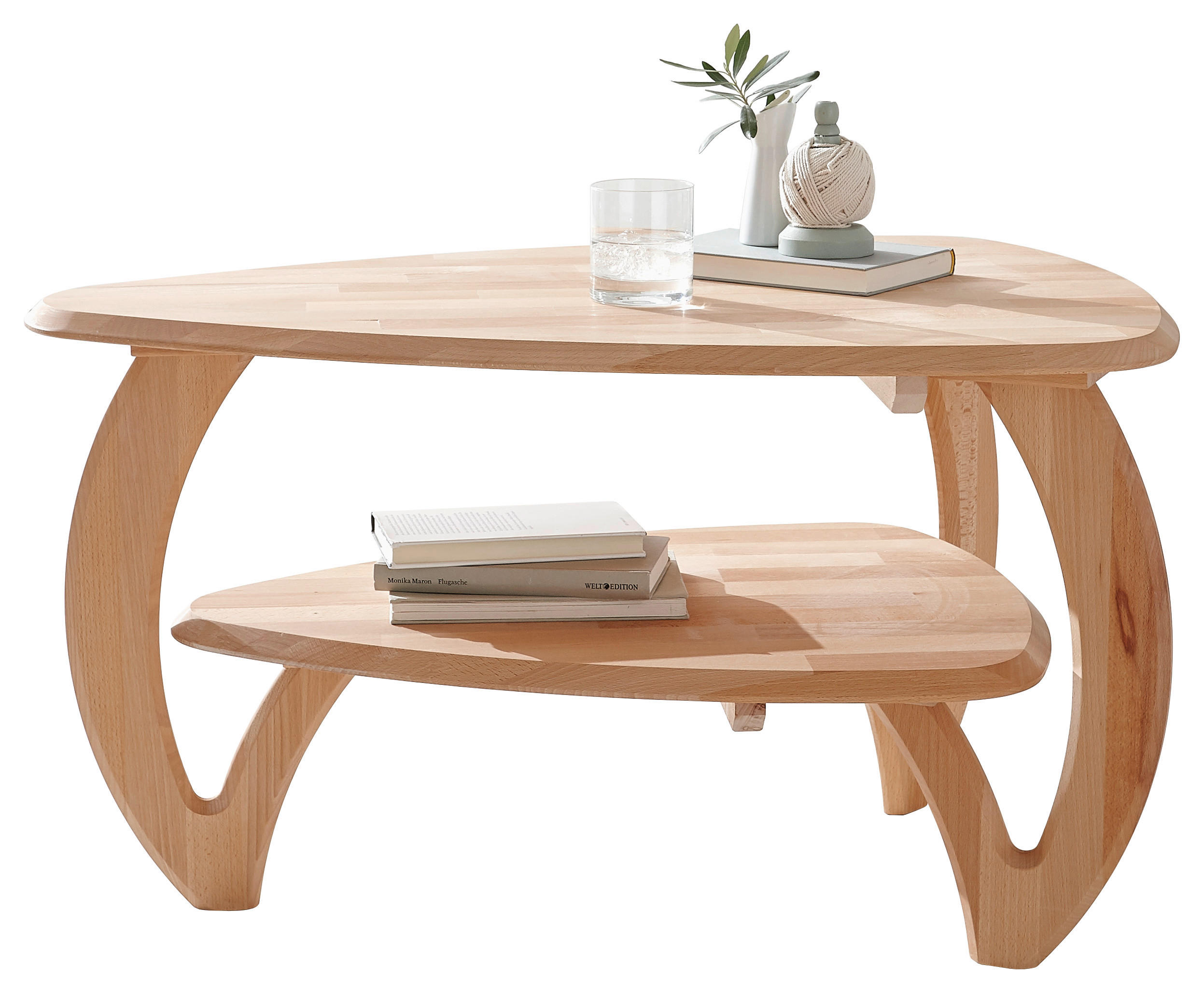 COUCHTISCH Kernbuche massiv 90/60/50 cm Freiform Buchefarben  - Buchefarben, KONVENTIONELL, Holz (90/60/50cm) - Linea Natura