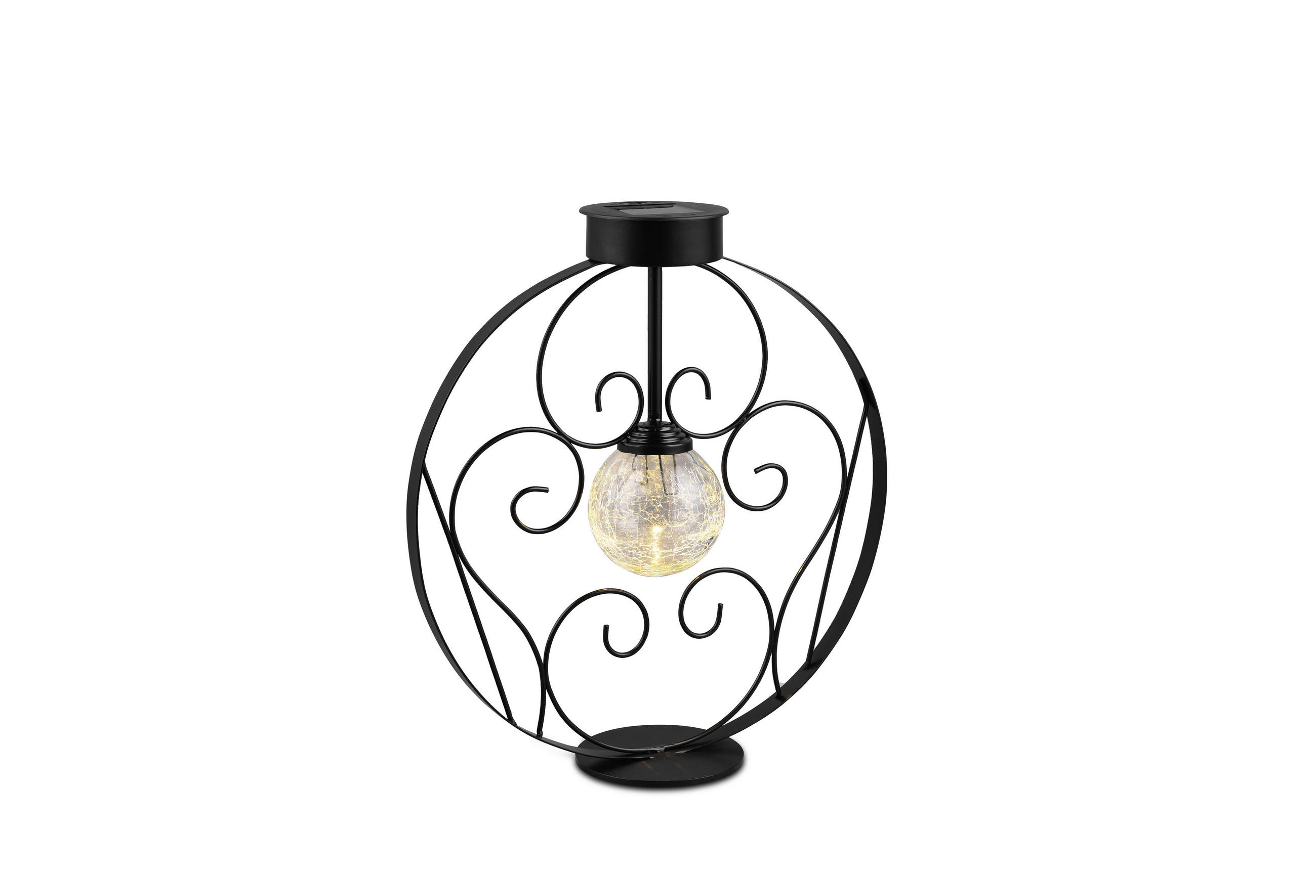 SOLARLEUCHTE  - Schwarz, LIFESTYLE, Glas/Kunststoff (10/30/32,5cm) - Ambia Garden