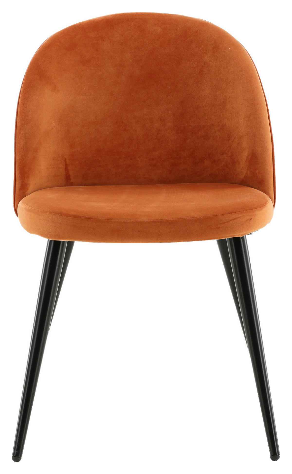 STUHL-SET 2 Stück  in Stahl Velours Metall, Textil  - Schwarz/Orange, Design, Textil/Metall (57/76.5/50cm) - Livetastic