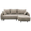 ECKSOFA MURANO Taupe Chenille Zierkissen, Rückenkissen, Bettkasten  - Taupe/Schwarz, Design, Holz/Textil (242/167cm) - MID.YOU