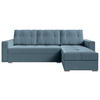 ECKSOFA in Samt Blau  - Chromfarben/Blau, KONVENTIONELL, Kunststoff/Textil (233/140cm) - Carryhome
