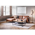 ECKSOFA Cognac Echtleder  - Cognac/Schwarz, MODERN, Leder/Metall (160/253cm) - Novel