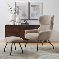 SESSELSET in Teddystoff Taupe  - Taupe/Schwarz, MODERN, Textil/Metall (79/103/82cm) - Livetastic