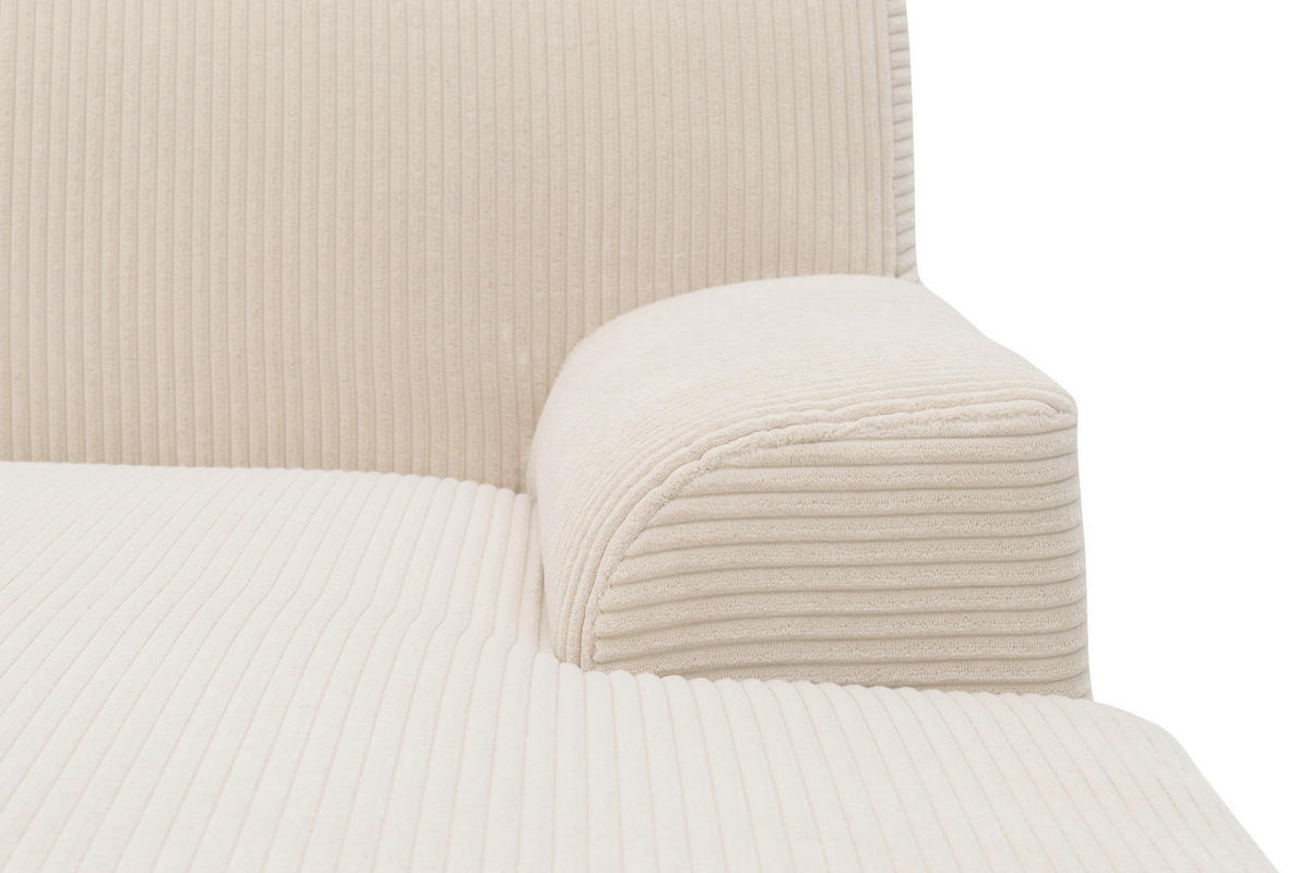 ECKSOFA CAPRI 2 Creme Cord Zierkissen  - Creme/Schwarz, Basics, Kunststoff/Textil (241/146cm) - MID.YOU