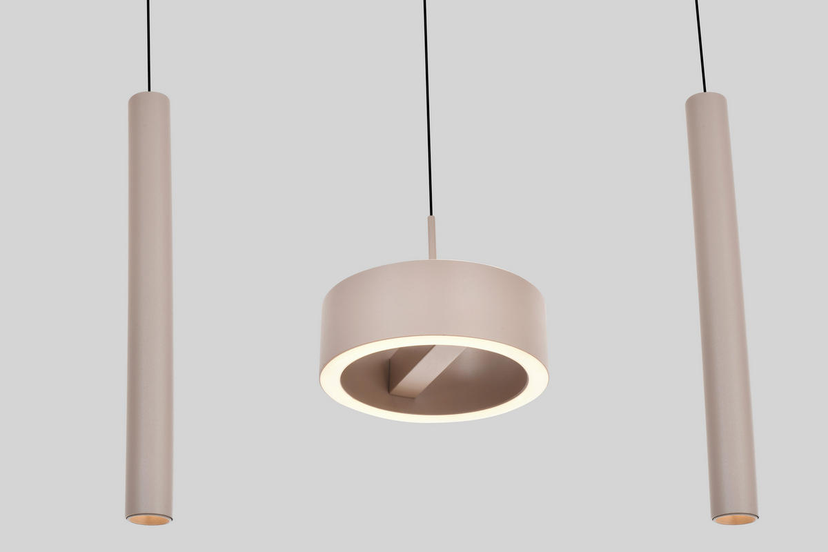 LED-HÄNGELEUCHTE Carnac 99/150/15 cm   - Sandfarben, Design, Kunststoff/Metall (99/150/15cm)