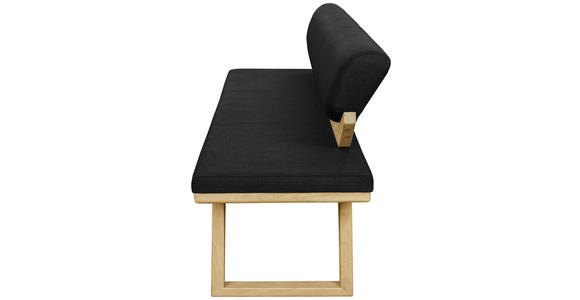 SITZBANK 190/81/56 cm in Anthrazit, Eichefarben - Eichefarben/Anthrazit, Natur, Holz/Textil (190/81/56cm) - Linea Natura