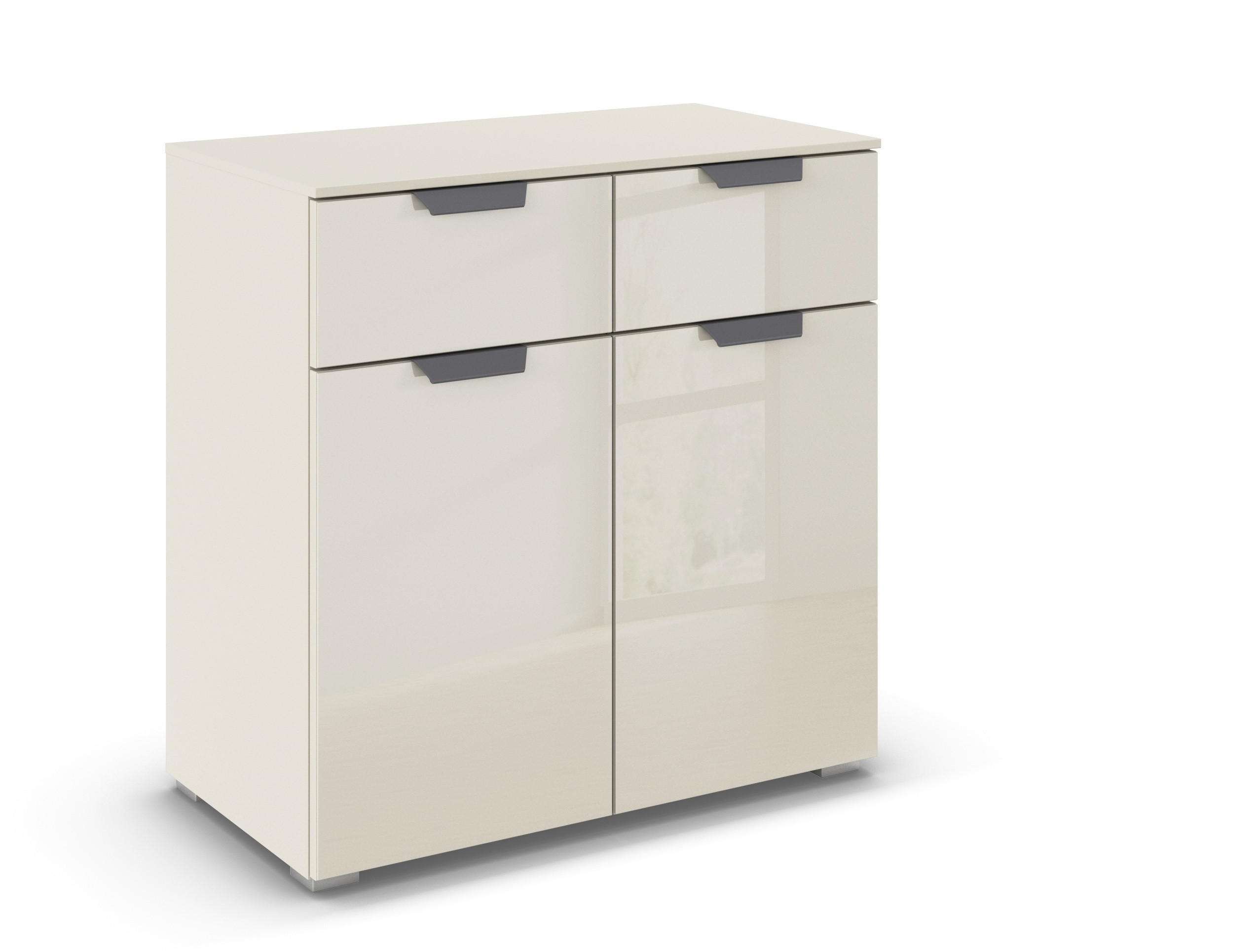 KOMMODE  in 80/81/42 cm  - Champagner/Dunkelgrau, Design, Glas/Holzwerkstoff (80/81/42cm) - Carryhome