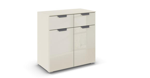KOMMODE  in 80/81/42 cm  - Champagner/Dunkelgrau, Design, Glas/Holzwerkstoff (80/81/42cm) - Carryhome