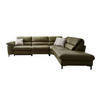ECKSOFA inkl. Funktionen Schlammfarben Echtleder  - Schlammfarben/Schwarz, Design, Leder/Metall (280/246cm) - Hukla