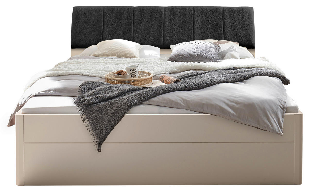 BETT 180/200 cm,  in Graphitfarben, Kaschmir, Bettschubladen,  - Kaschmir/Graphitfarben, KONVENTIONELL (180/200cm) - Boxxx