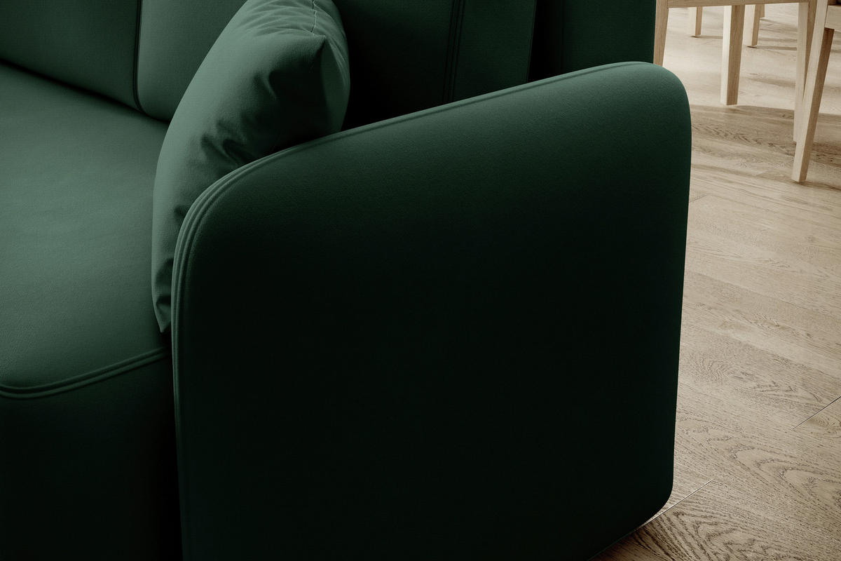 ECKSOFA Plüsch Grün  - Schwarz/Grün, Design, Kunststoff/Textil (150/206cm) - P & B